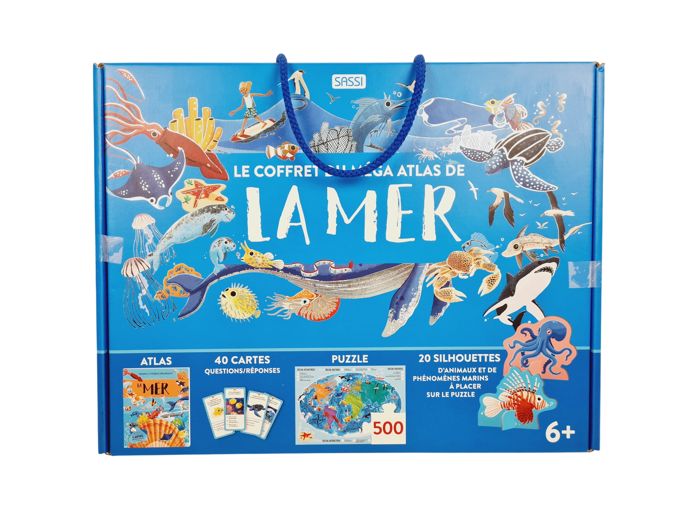 Puzzle 500 pièces - Le coffret méga atlas de la Mer - Sassi - 6 ans + Très bon état -  reconditionné disponible sur Label Emmaüs